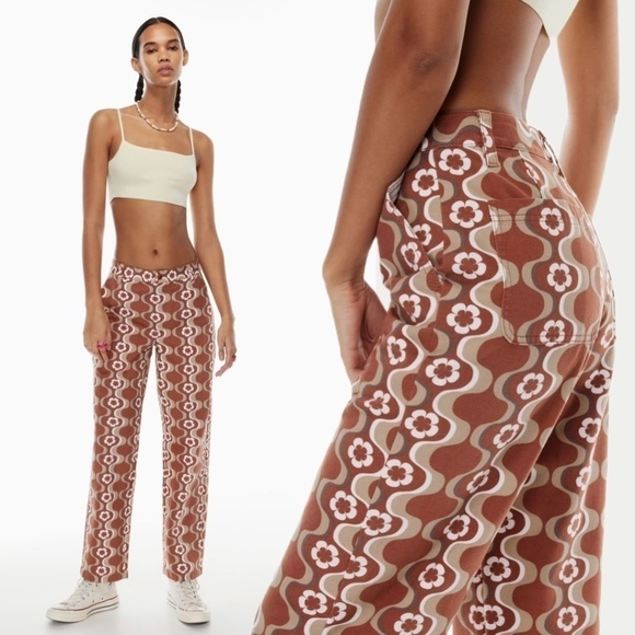 BLUE Aritzia Sunday Best Sun-deh Jaden Tapered Pants Low Mid Rise Tailored - Picture 2 of 13